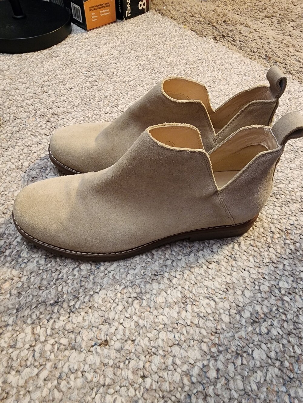 Hush Puppies Women's Suede Ankle Booties in Taupe